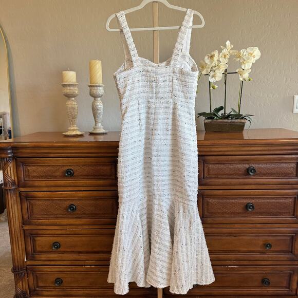 MISA Los Angeles Elke Tweed Midi Dress Medium NWT Metallic Revolve - Picture 4 of 9